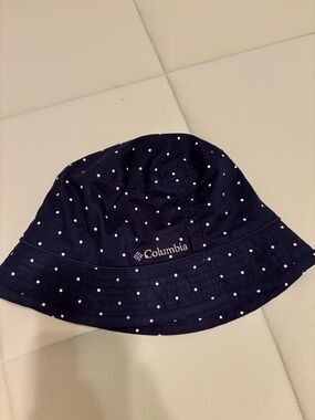 Columbia Navy Blue Polka Dot Sun Bucket Hat